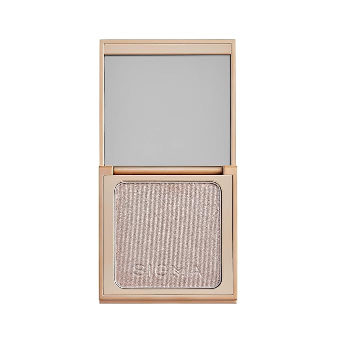 Sigma Beauty Highlighter Makeup – Illuminating Highlighting Powder for Face, Sheer Glimmer Face Highlighter for Cheeks, Cupid’s Bow, & Brow Bone (Twilight, Pinky Quartz Metallic)