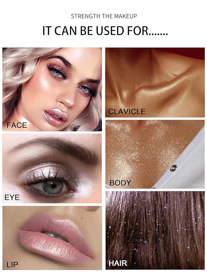 MAEPEOR Highlighter Powder Stick 6 Colors Shimmer Not-sticky Brighten Highlighter Powder Stick Natural Sparkle Glitter Highlighter Makeup Cosmetic for Lip Face Body Makeup (03 Golden Brown)