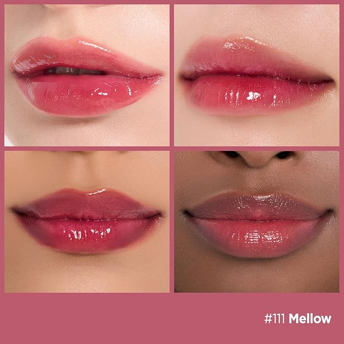 Laka Fruity Glam Lip Tint Mini, Glowing Lip Stain with Wide Color Spectrum, Hydrating & Lightweight Texture, Long-Lasting Bold Stain, Non-Sticky, Vegan, K-Beauty (#111 Mellow)