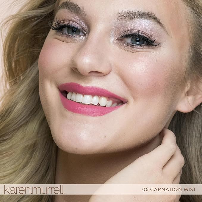 Karen Murrell - Natural Lip Stick 06 Carnation Mist - Pink Lipstick - Matte Finish, 100% Natural Ingredients, Moisturizes & Hydrates Lips - Paraben & Cruelty Free