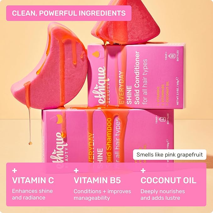Ethique Everyday Conditioner Bar for soft, shiny hair with Vitamin C - Plastic-Free, Cruelty-Free, Vegan, 2.12 oz - Formerly The Guardian