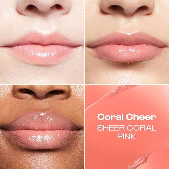 Alleyoop Lip Goals Glossy Lip Balm – Hydrating Tinted Lip-Moisturizer for Women - Vegan LipBalm for Cracked Lips, Moisturizing LipGloss Balm - Lips Treatment & Hydration Care, (Sheer Coral Pink)