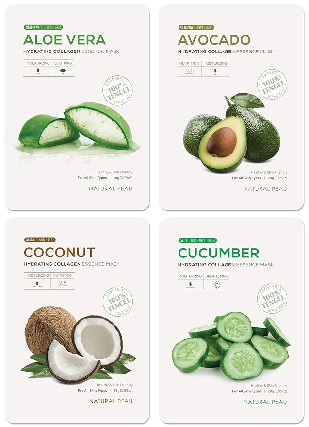 [8 Variety Packs] Hydrating Collagen Essence Face Mask (28 g / 0.99 oz.)