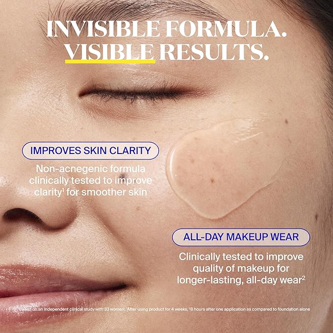 Supergoop! Unseen Clear Face Sunscreen - SPF 50 - Invisible + Broad Spectrum + Makeup-Gripping Primer - Weightless, Scentless, Oil Free - For All Skin Types & Tones - 2.5 fl oz