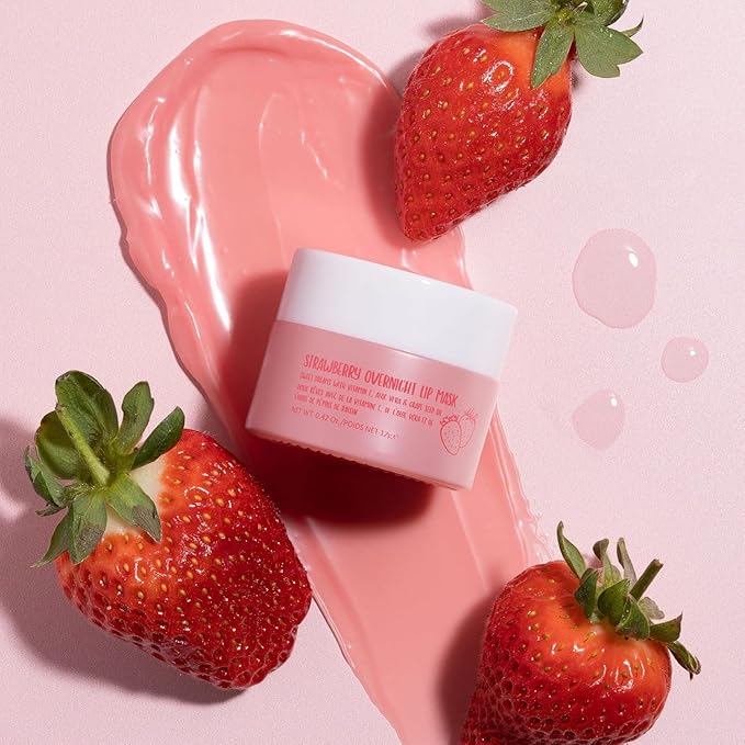 W7 Sweet Dreams Overnight Lip Mask Trio - Strawberry, Apple & Grapefruit Flavor 3 Pack - Vitamin E, Aloe Vera and Grape Seed Oil - For Hydrated, Full Looking & Irresistible Lips