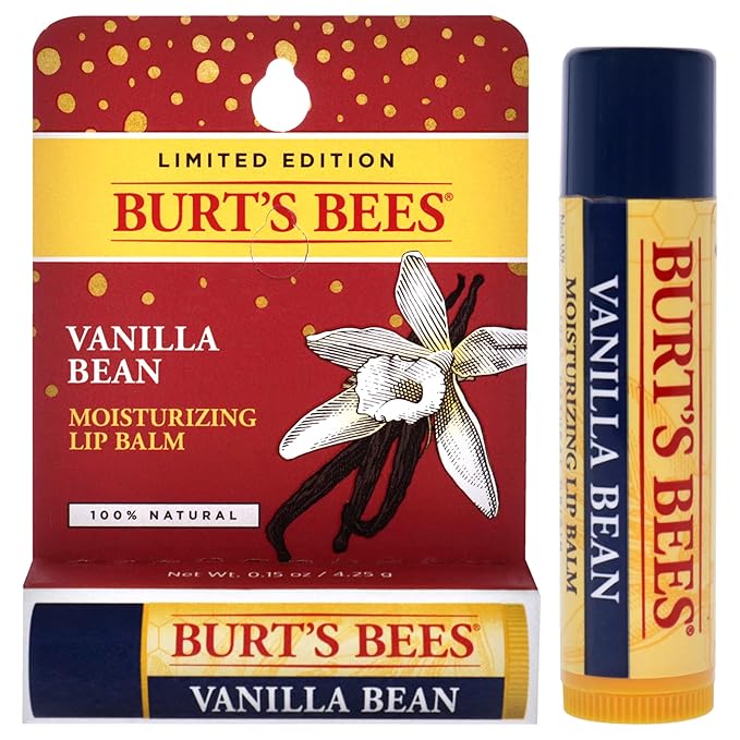 Vanilla Bean Moisturizing Lip Balm Blister by Burts Bees for Unisex - 0.15 oz Lip Balm (Limited Edition)