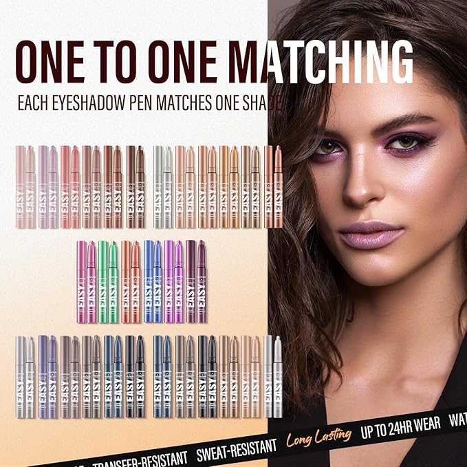 LANGMANNI Eyeshadow Stick, 6 PCS Waterproof Multi-Color Eyeshadow Pen Set, Creamy Long-Lasting Eye Makeup Kit, Natural & Shimmer Shades Contour Stick, Perfect Gifts For Women (#A)