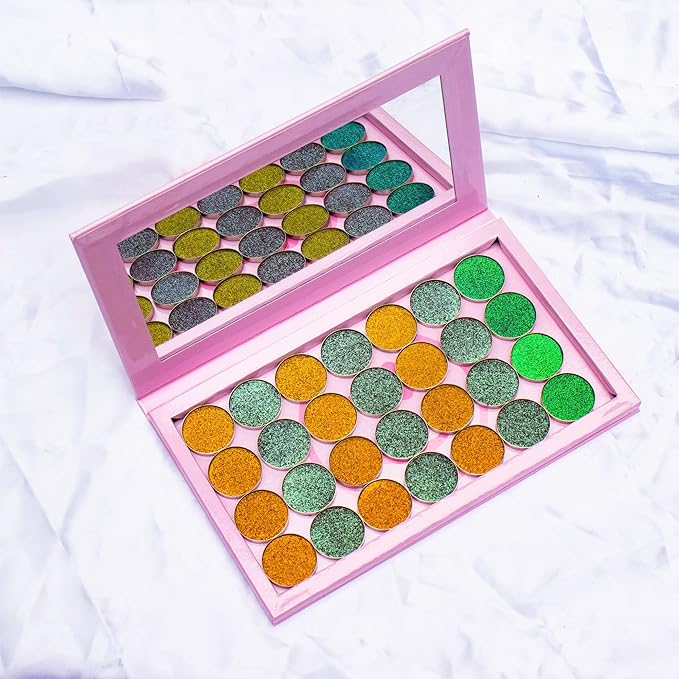 Empty magnetic palette with Mirror,Like a Book Fashionable and beautiful empty magnetic palette for Highlighters Lipstick Blush Powder Eyeshadows(pink)