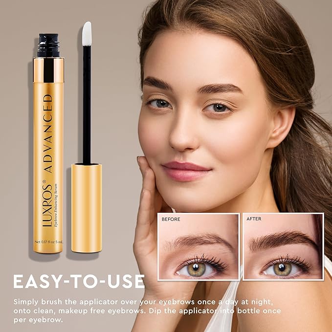 LUXROS Advanced Growth Serum for Full, Thick Eyebrows - USA Made, See Results in 4-8 Weeks (5 ml)