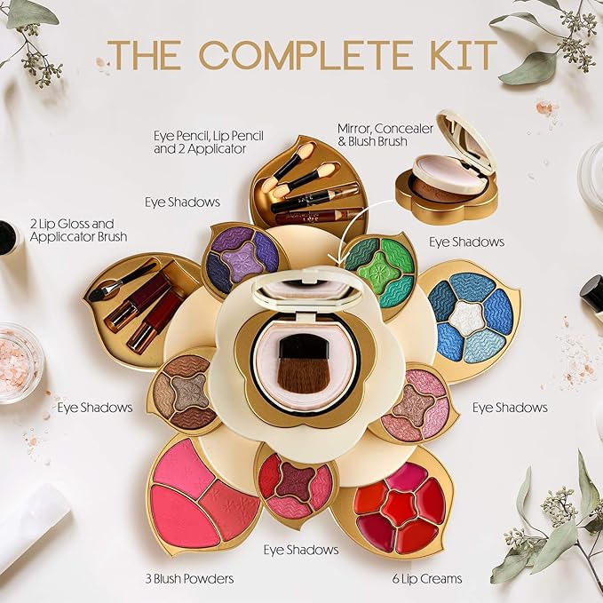 All In One Makeup Gift Kit for Woman and Teens | Makeup Flower Set with Eyeshadow Palette