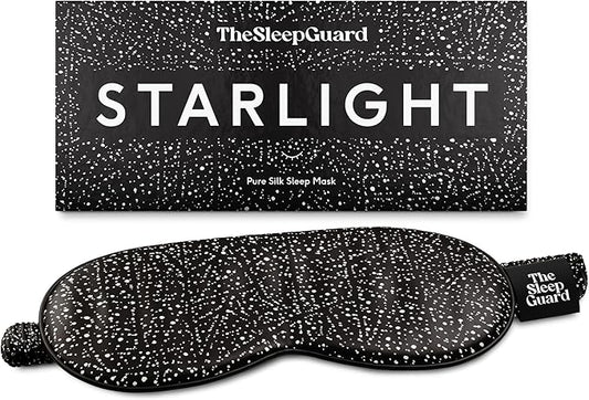 Pure Silk Sleep Mask [100% 6A Mulberry Silk, 22 Momme] Light Blocking Travel Essentials. Eye Masks for Sleeping. Black Oeko-Tex Blindfold. Eye Covers for Men & Women