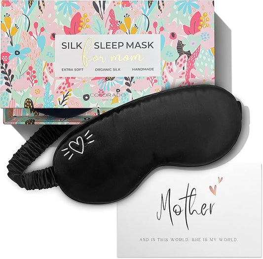 Silk Sleep Mask - Mothers Day Gift for Mom - Unique and Thoughtful Mom Gift - Perfect for Moms First Mothers Day and Women You Love, Mom from Daughters by Colorado Home Co.