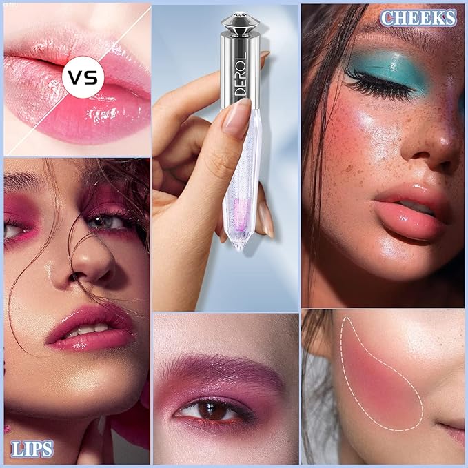 Color Changing Clear Liquid Blush for Cheeks and Lips, Moisturizing Multi-use Rouge Blush Gel, Magic Tinted Balm Waterproof Transparent Cream Liquid Blush, Glossy Shiny Finish Korean Blush Makeup -5ml