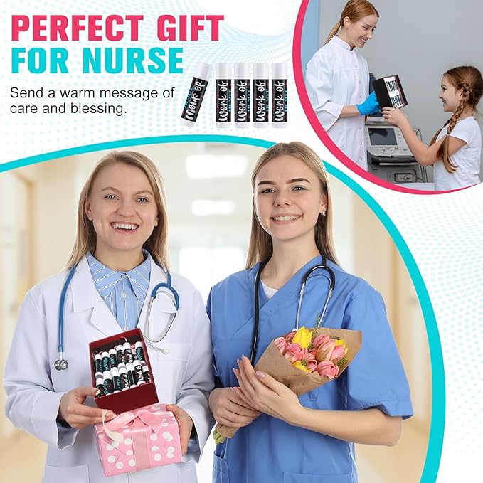 24 Pcs Nurse Appreciation Gifts Bulk Lip Balm Bulk for Women Nurses Thank You Gifts Honey Flavor Lip Balm Nursing Doctor Gifts for Nurse Week Graduation