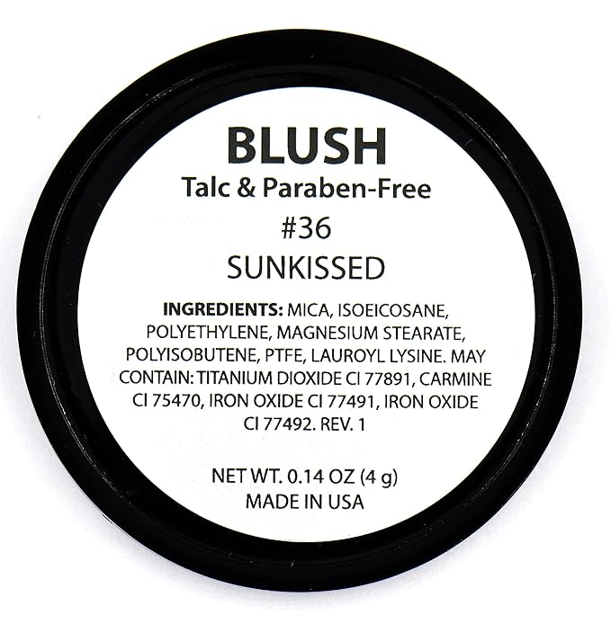 Sunkissed Shimmering Pink with Tints of Orange Blush Pressed Cheek Blush Color Contour Powder, Talc & Paraben Free, 4 Grams, No Animal Testing & Cruelty Free
