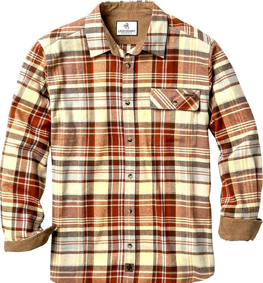 Legendary Whitetails Men's Flannel Shirt Long Sleeve Button Down 100% Cotton