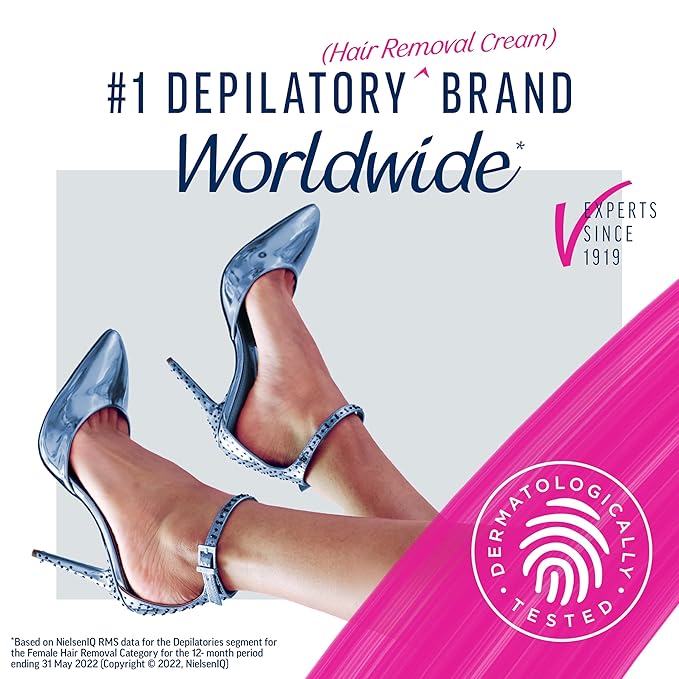 VEET Professional 2 Minute Hair Removal Cream For All Skin Types with Shea Butter | Effective Full Bikini Hair Removal, Pubic Hair Removal Gel | Dermatologically Tested | 13.5 FL OZ Bottle w/Spatula