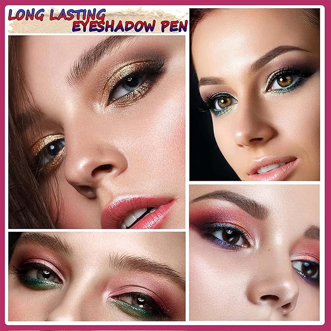 Peach Eyeshadow Stick, Smooth Cream Shimmer Eyeshadow Pencil, Waterproof Long Lasting High Pigmented Hypoallergenic Eye Shadow Highlighter Stick Create Multi-Dimension Eyes Look(20# Peach Shimmer)