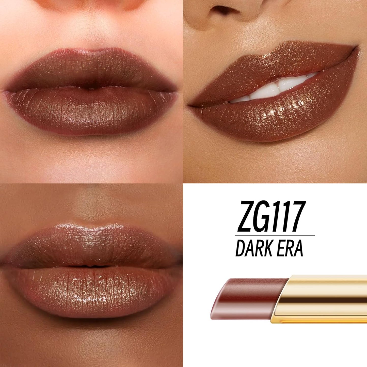 Brown Lipstick Moisturizing for Women Shimmer Tinted Lip Balm Hydrating Nourishing Chocolate Lip Gloss Vegan& Cruelty Free Lip Makeup, ZG117 Dark Era