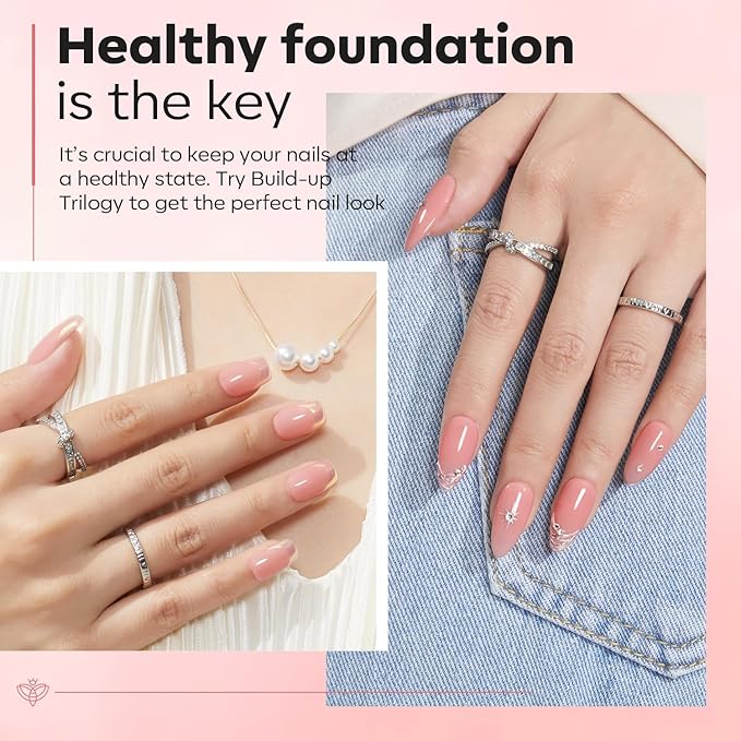 modelones Builder Nail Gel with Nail Dehydrator and Primer, 3Pcs Rose Nude Pink LED Gel Builder Polish Base Coat Acid Free Prep Dehydrate & Bond Primer for Thickening Apex Building 10ml Home DIY Salon