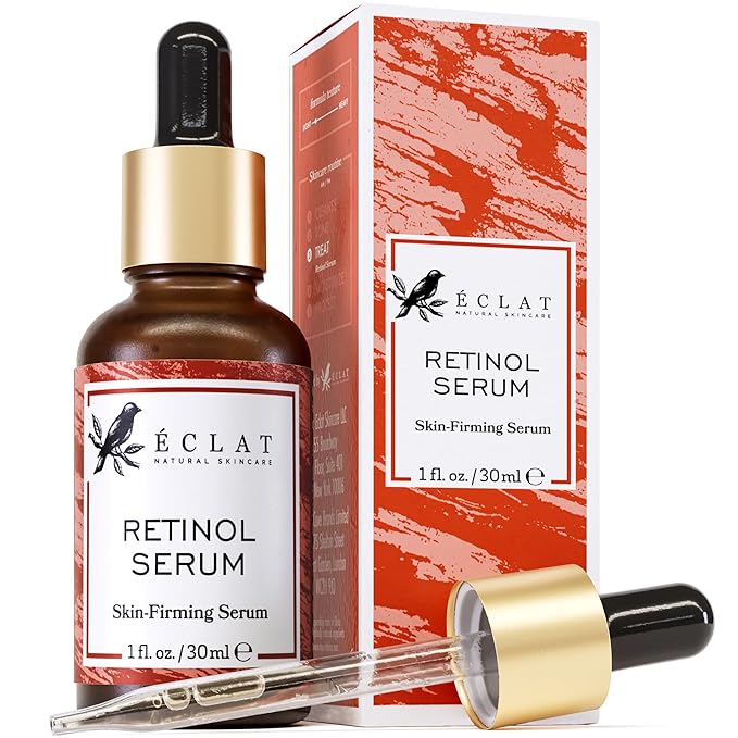Eclat Skincare Renewing Retinol Serum for Face - Anti Aging Serum with Hyaluronic Acid & Aloe Vera – Hydrates and Improves the Signs of Aging (Fine Lines, Wrinkles & Dark Spots) 1 Fl Oz