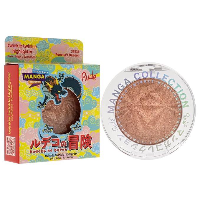 Rude Cosmetics Manga Collection Twinkle Twinkle Highlighter - Rudekos Dragon Highlighter Women 0.14 oz
