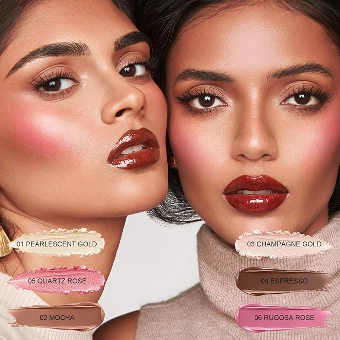 6 Colors Cream Contour Stick Makeup Kit, Shades with Highlighter Stick, Blush Stick and Double-End Bronzer Stick for Sculpt the Cheeks, Waterproof,Dewy & Matte Finish for Beginners (6 COLORS SET B)