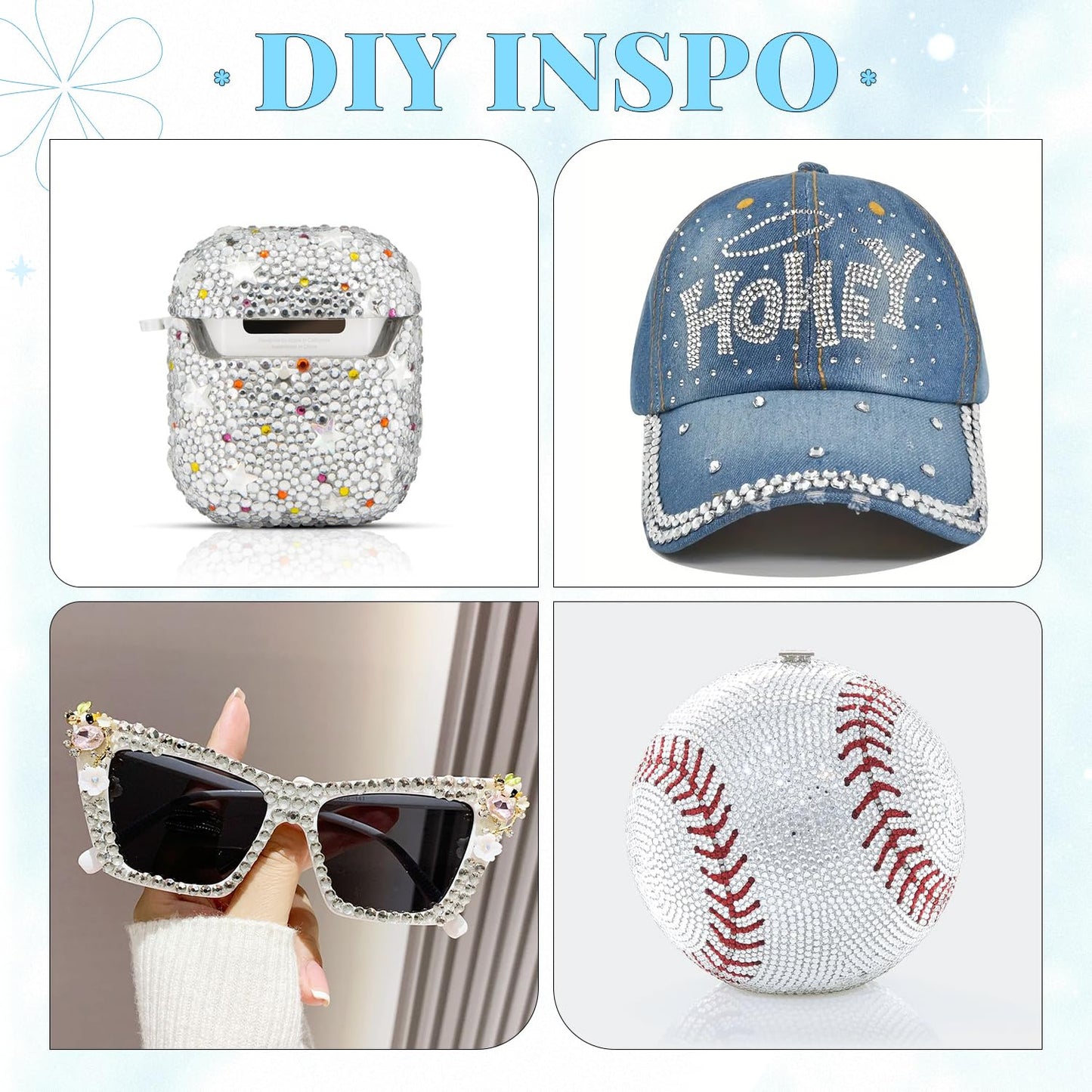 6000Pcs Resin Rhinestones for Bedazzling with 3Pcs B7000 Jewelry Glue, 1 Box Transparent Flatback Rhinestones for Crafting Crafts DIY, Crystals Gems for Clothing Shoes Tumblers Nail Art Makeup