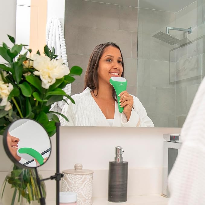 Ice Roller for Face & Eye Puffiness Relief 2 in 1 Set - Therapeutic Facial Massager for Beauty - Cooling Face Rollers for Women - Tone & Tighten Your Damaged Skin - Reduce Wrinkles