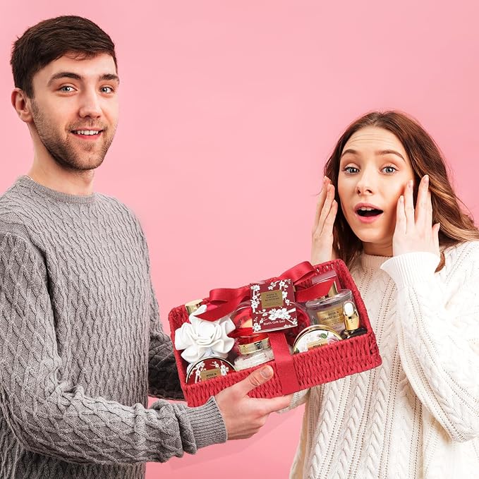 Mothers Day Gifts for Mom 25Pcs Luxury Spa Gift Basket for Women with Necklace, Shower Gel | Relaxing Bath & Body Care Kit Valentine's Christmas Gifts for Her Perfect for Anniversary or Bridal Shower