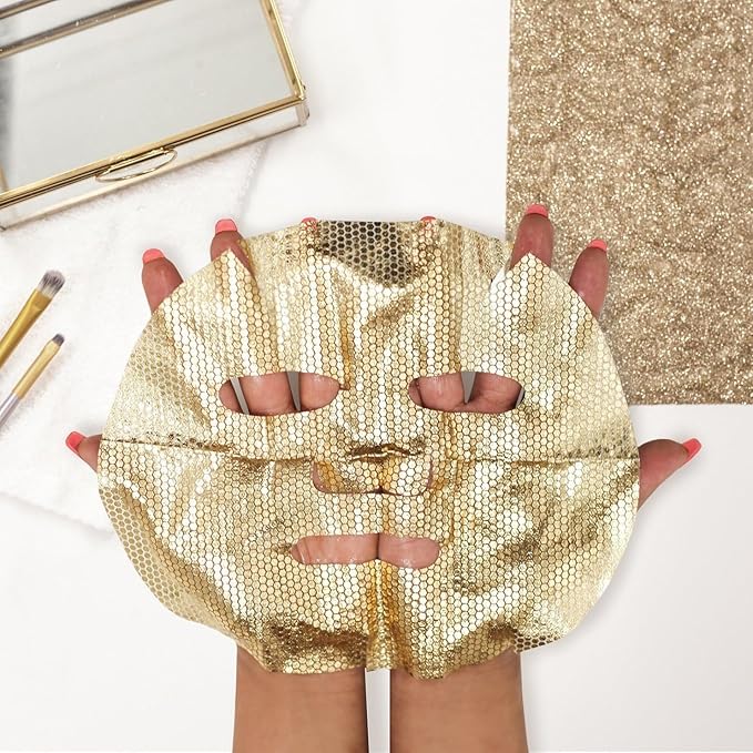 Oh K! Sheet Mask - Gold Foil - Moisturizing Face Mask - Hydrating Face Sheets - Infused with Argan Oil - Plant-Based Fiber - Korean Skincare - 1 Pc