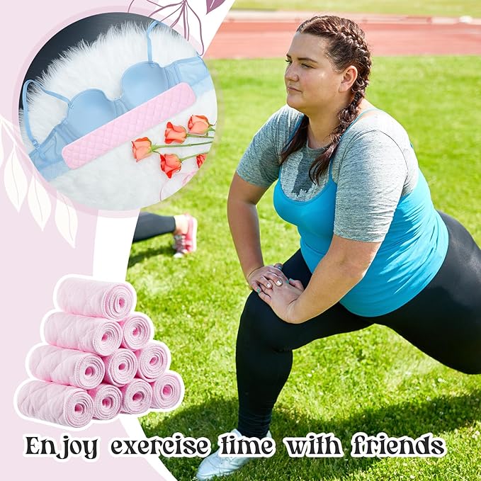 Toulite 10 Pcs Cotton Bra Liners 3 Layer Rectangle Under Bra Pads Sweat Liners for Women Sweating Supplies