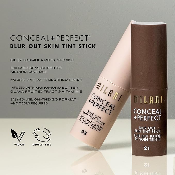 Milani Conceal + Perfect - Skin Tint Stick, Blur Out Tinted Moisturizer Makeup, Shade 005