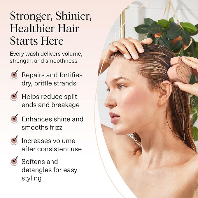 Kitsch Rice Water Shampoo Bar – Dry Hair Shampoo & Soap Bar for Hair Care & Hair Growth – Women and Mens Shampoo – Strengthens Damaged Hair – Vegan, Paraben, Silicone & Sulfate-Free – 3.2 oz