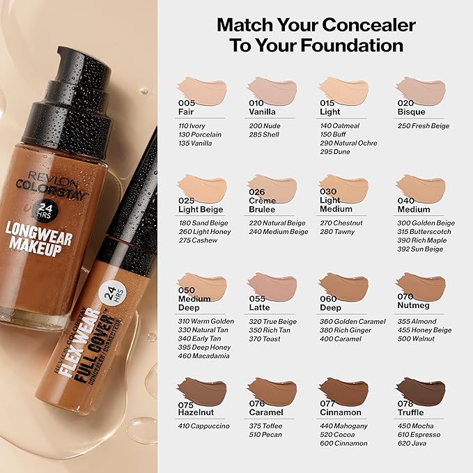 Revlon Liquid Foundation, ColorStay Face Makeup for Combination & Oily Skin, SPF 15, Medium-Full Coverage with Matte Finish, Butterscotch (315), 1.0 oz