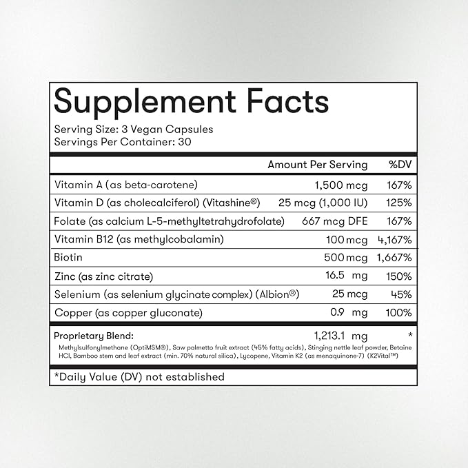 WELLBEL Women + Clean Supplement for Hair, Skin, and Nails, Vegan, Gluten Free, Non GMO 90 Count