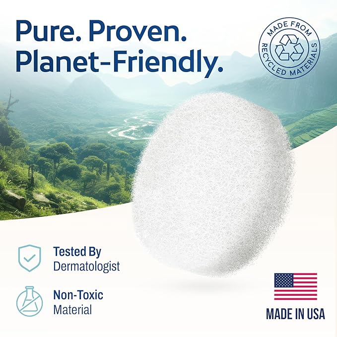 HartFelt Round Face Scrubber for Women | Reusable Facial Sponges for Daily Cleansing | Facial Exfoliating Pads for Removing Dead Skin, Dirt & Makeup | Use with Favorite Cream | Made in USA - 1 Count