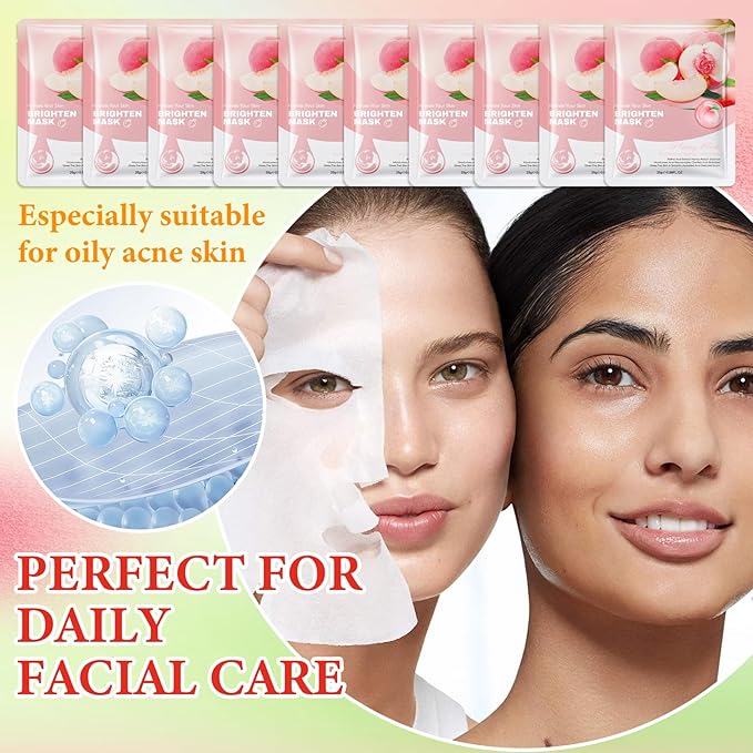 10 Pack Variety Facial Sheet Masks Skin Care Set, Hydrating Bulk Sheet Face Masks Skincare Gifts Set for Women Men, Long Lasting Moisturizing Face Mask Skincare for All Skin Type（C9)
