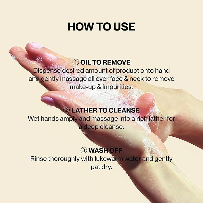 Knours. 2-in-1 Oil-to-Foam Non-Stripping Facial Cleanser, Honey & Plant Based Oils Makeup Remover Non Drying Clean Beauty (145ml 4.97 fl. oz.)