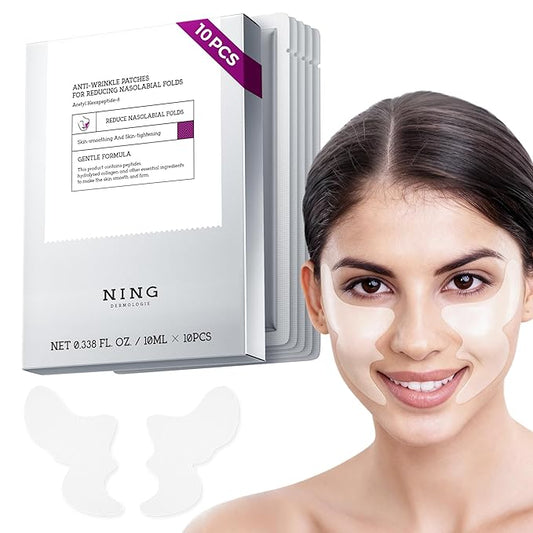 Smile Line & Under Eye Patches – 4-Peptide Anti-Wrinkle Treatment with Collagen, Caffeine & Niacinamide – Firming, Hydrating, Brightening Face Pads for Laugh Lines, Eye Bags, 10 Pairs