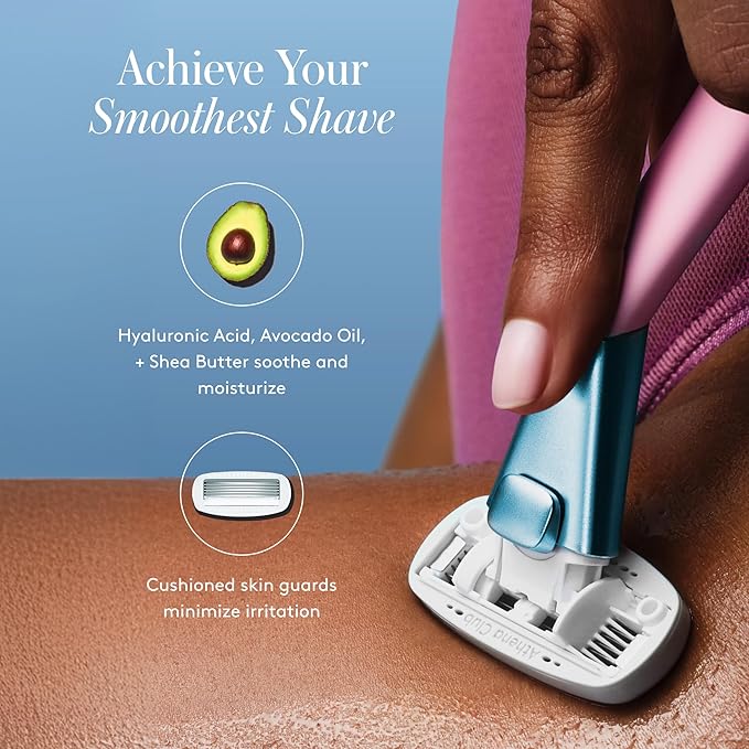 Women's Razor Shave Kit, 1 Pool Party Razor Handle + 6 Blade Refills