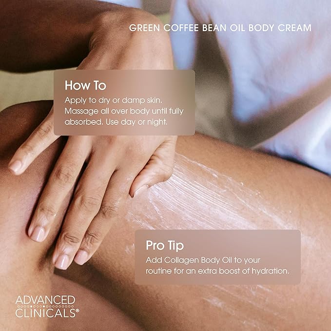 Advanced Clinicals Thermo Firming Green Coffee Bean Moisturizer Body Cream | Anti Cellulite Caffeine Firming Lotion For Legs, Arms, & Body | Skin Care Products | Aging Skin Tightening Cream, 2-Pack