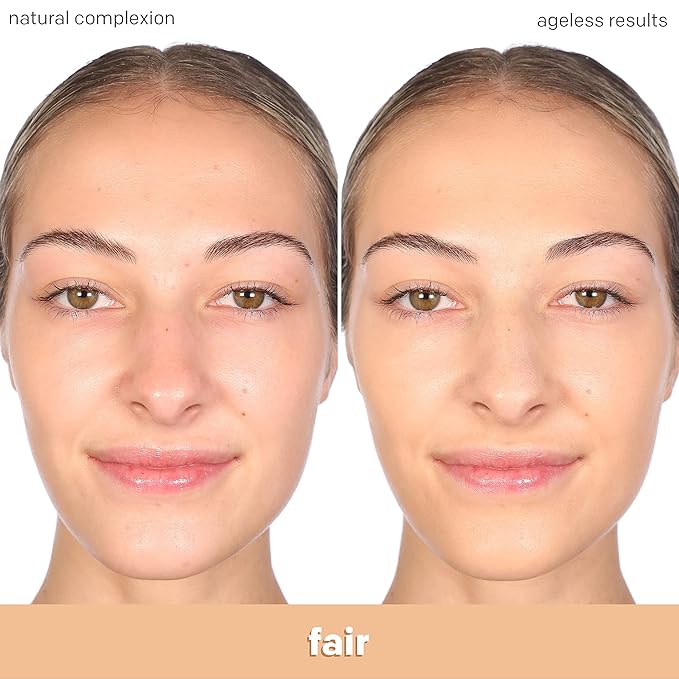 Almay Anti-Aging Foundation, Smart Shade Face Makeup with Hyaluronic Acid, Niacinamide, Vitamin C & E, Hypoallergenic-Fragrance Free, 050 Fair, 1 Fl Oz (Pack of 1)