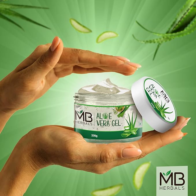 MB Herbals Aloe Vera Gel 7 oz (200 Gram) | Pure Aloe Vera Gel - No added Fragrance | For Moisturizing Skin and Scalp | Skin and Hair Care