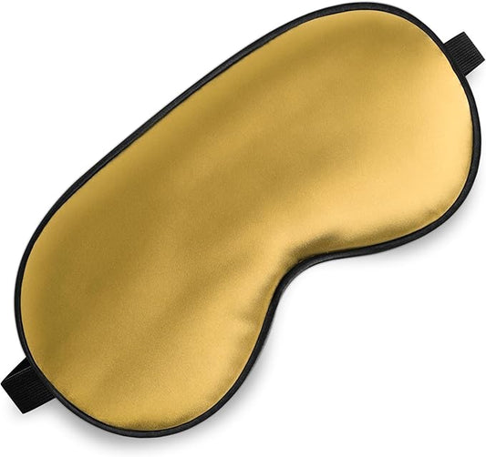 Sleep Mask, Silk Eye Mask for Sleeping with Adjustable Strap, Blindfold Eyeshade for Men & Women, Comfortable & Soft Eye Cover Eyeshade for Night Sleep (Gold)
