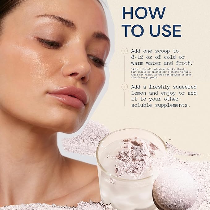 The Skinny Confidential Beauty Salt- Hydration Powder Contain Grass-Fed Colostrum, Electrolytes & Pearl Powder - Supports Immunity & Digestive Health, Glowing Skin & Radiant Hair - Gluten Free