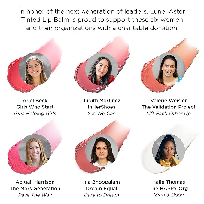 Lune+Aster Tinted Lip Balm - Lift Each Other Up - Vegan, antioxidant-rich vitamins C and E tinted lip balm provides a sheer customizable flush of color for soft, smooth lips