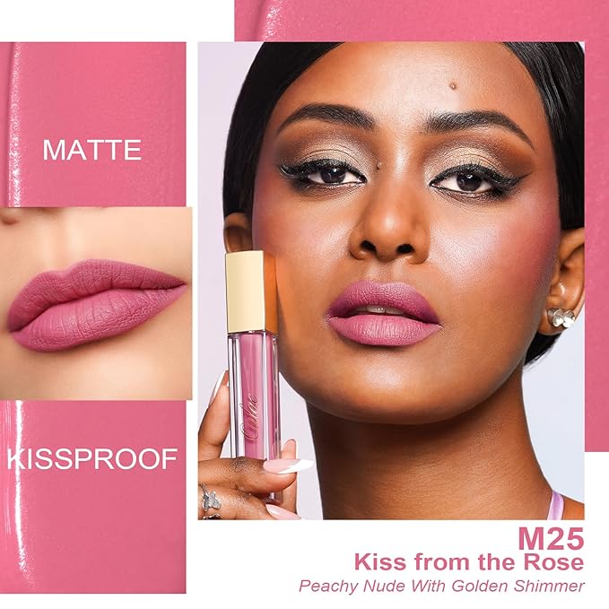Oulac Matte Lipstick Metallic Lipstick Set for Women, Long Lasting Dual-UseLiquid Lipstick High Impact Lip Color Full Coverage Lip Makeup with Vitamin E Waterproof Formula,Vegan M14+M25+MD02