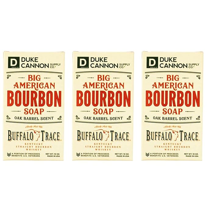 Duke Cannon Big Brick of Soap 3-Pack – Bourbon – Men’s Heavy Duty Soap, Natural Ingredients, Long-Lasting, Rich Masculine Scent, 10 oz Each