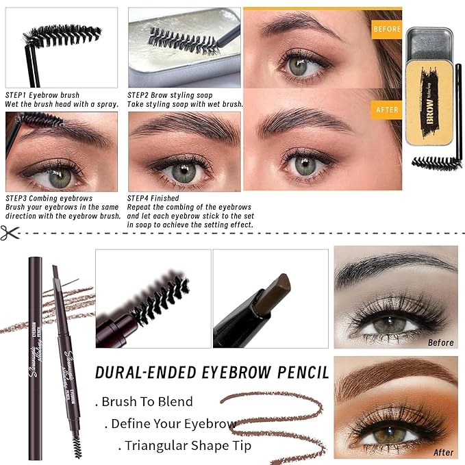 Makeup Kit Set for Women, Makeup Present for Women Teen Girl, Eyeshadow CC Cream Foundation Face Primer, Makeup Brush Sponge, Lipstick, Eyebrow Soap Pencil Mascara Eyeliner Cosmetic bag